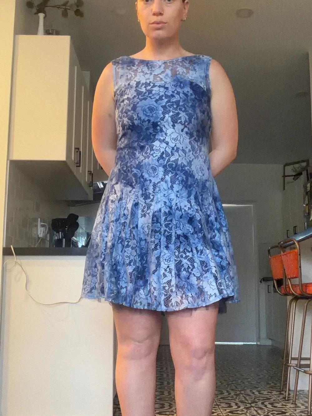 betsey johnson blue lace dress Betsey Johnson Periwinkle Blue Eyelet Prairie Dress